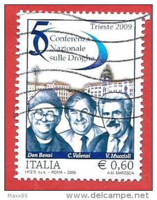 ITALIA REPUBBLICA USATO - 2009 - 5ª Conferenza Nazionale Sulle Droghe - Trieste - € 0,60 - S. 3073 - 2001-10: Usati