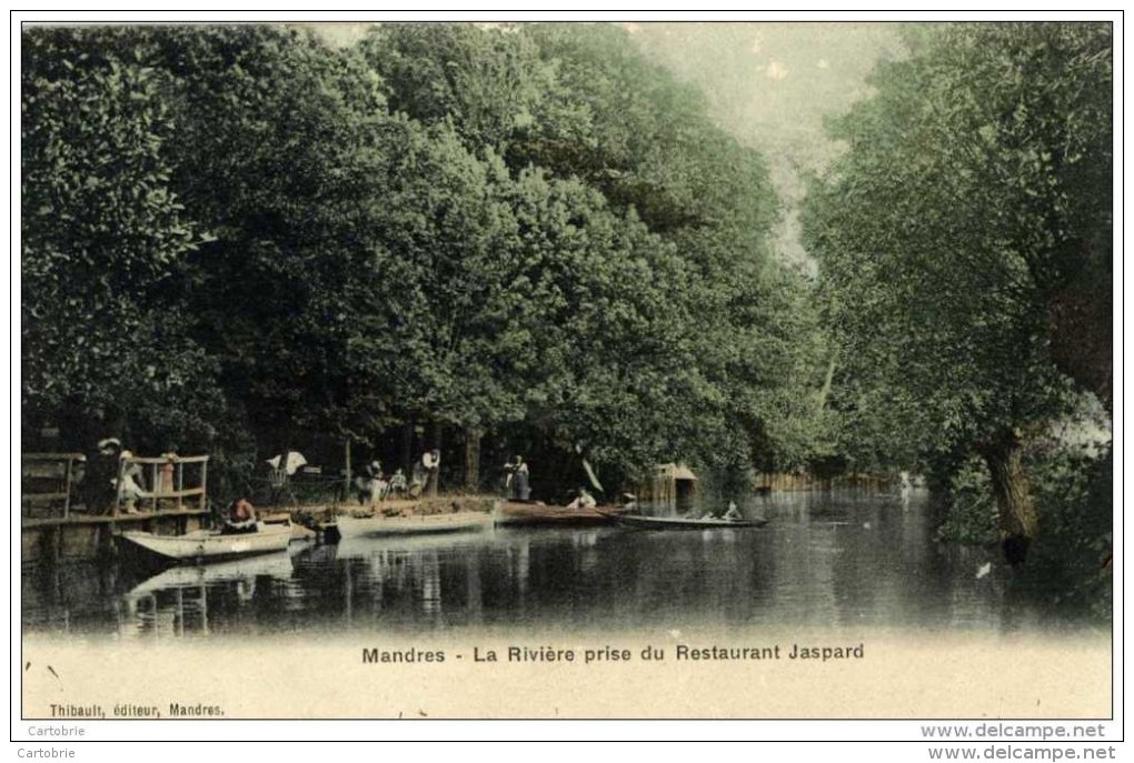 94 - MANDRES-LES-ROSES - La Rivière (l'Yerres) Prise Du Restaurant Jaspard - Couleur - Très Animée - Mandres Les Roses