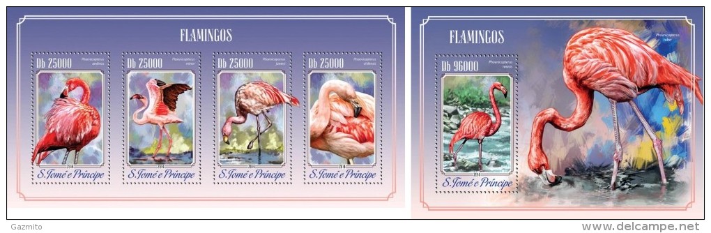 S. Tomè 2014, Flamingos, 4val In BF +BF - Flamingo