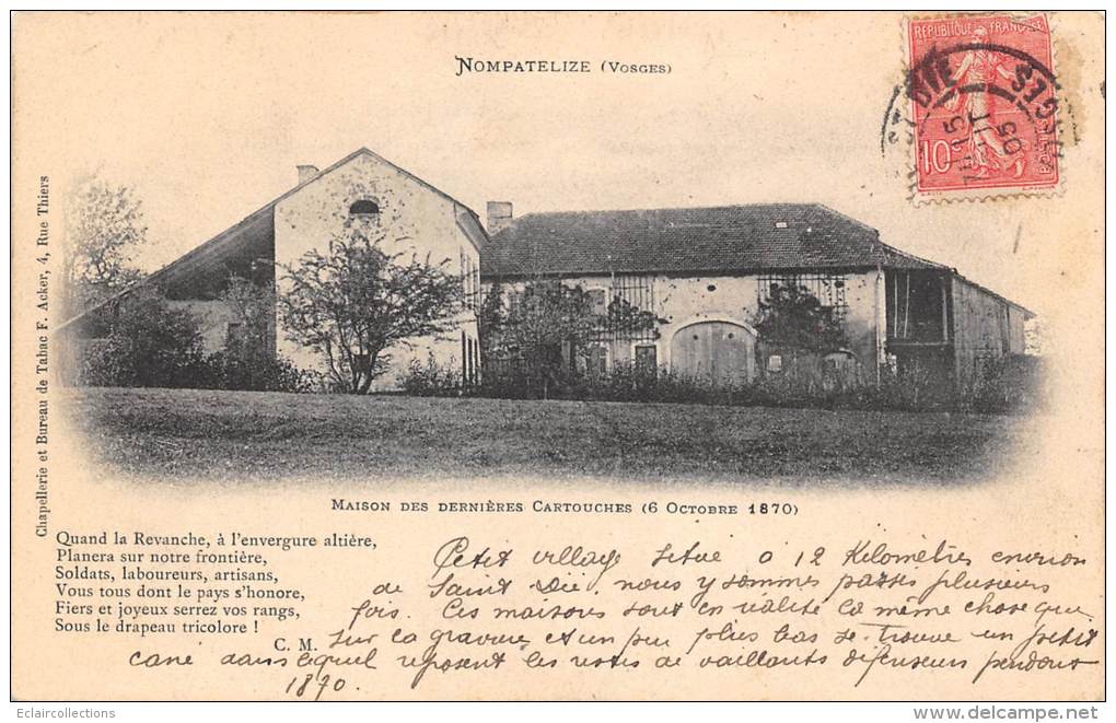 Nompatelize       88      Maison Des Dernières Cartouches    (octobre 1870) - Autres & Non Classés