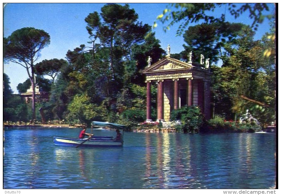 Roma - Villa Borghese - Il Laghetto - 236 - Formato Grande Viaggiata Mancante Di Affrancatura - Parcs & Jardins