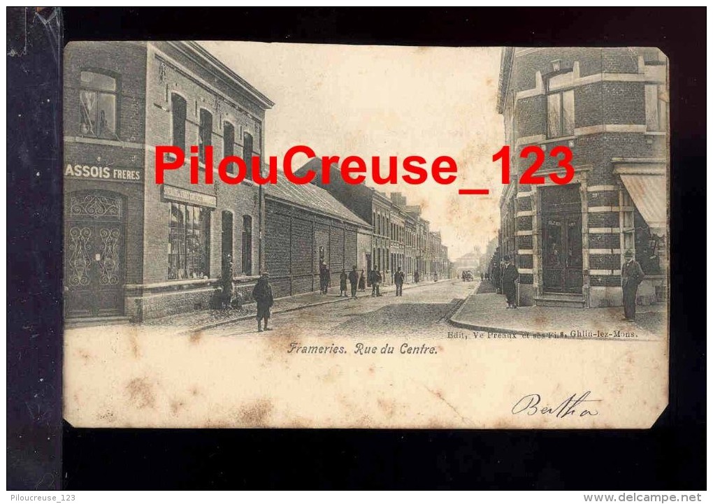 BELGIQUE - FRAMERIES - " Rue Du Centre - Animation " - CARTE PRECURSEUR - Frameries