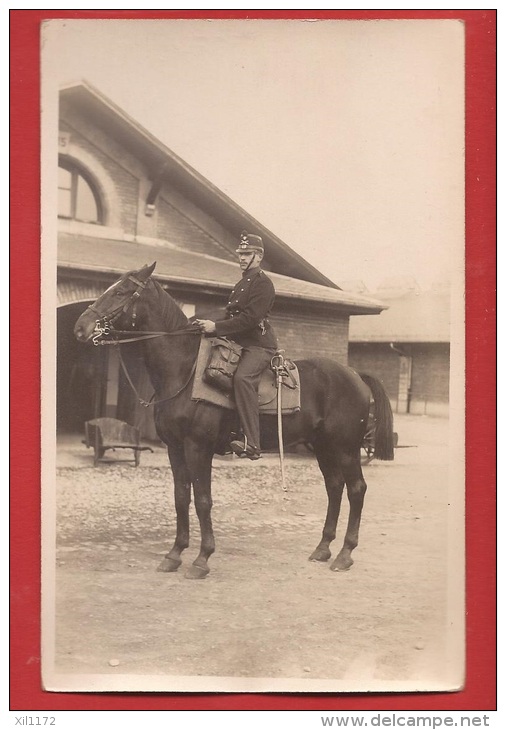 TMI1-07 Carte-Photo Militaire Militär Kavalerie Sehr Wahrscheinlich Kaserne Bülach Belebt  Nicht Gelaufen - Bülach