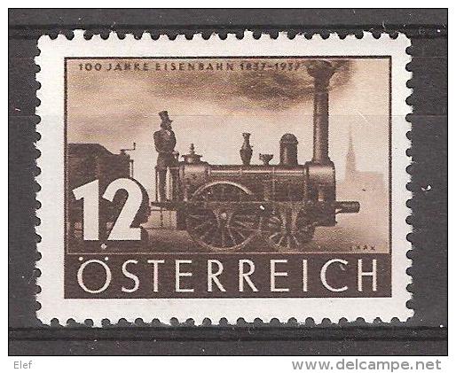 Österreich / Autriche,100 Jahre Eisenbahn, Centenaire Du Train 1837-1937, Locomotive Austria, Yvert N° 503,neuf **/ MNH, - Trains