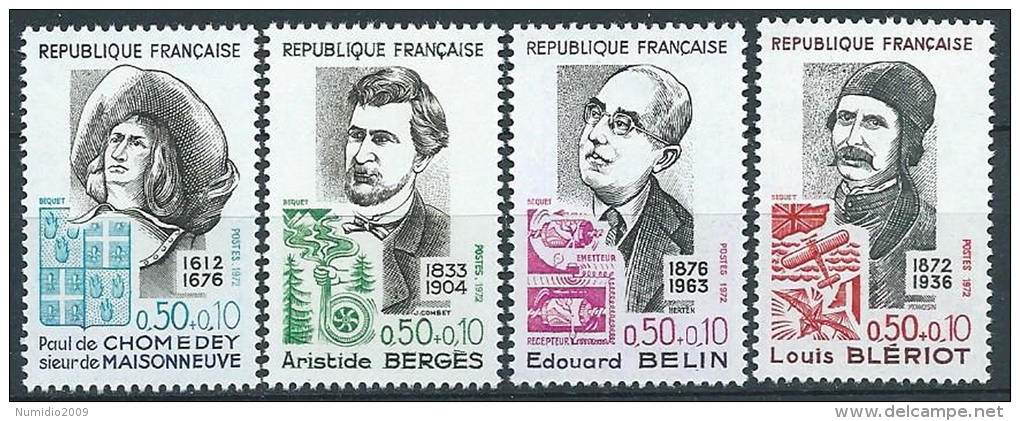 1972 FRANCIA PRO CROCE ROSSA PERSONAGGI CELEBRI MNH ** - EDV2 - Nuovi