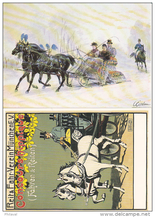 CHEVAUX : Lot de 14 cartes postales