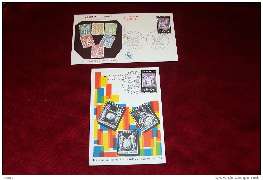 LOT DE 2 JOURNEE DU TIMBRES 13 03 1976 - Sonstige & Ohne Zuordnung