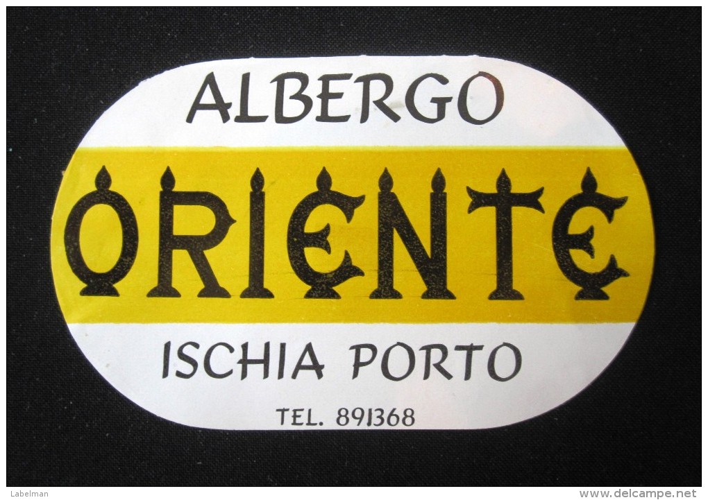 HOTEL PENSAO RESIDENCIAL ORIENTE ISCHIA PORTO TAG DECAL STICKER LUGGAGE LABEL ETIQUETTE AUFKLEBER PORTUGAL - Adesivi Di Alberghi