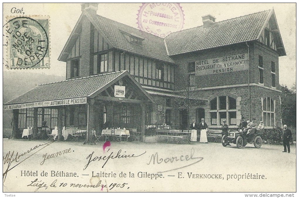 Goé - Hôtel De Béthane - Laiterie De La Gileppe - Belle Animation , Oldtimer - 1905  ( Voir Verso ) - Limburg