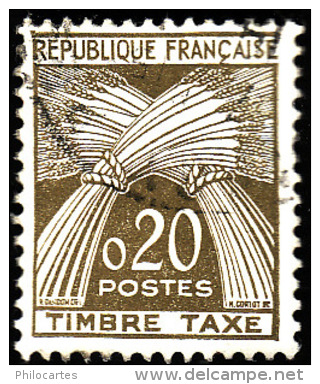 TAXE  N°  92 -  Timbre-Taxe Gerbes  0.20-  Oblitéré - 1960-.... Oblitérés