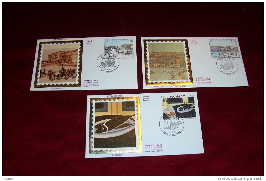 3  ENVELOPPES   DIVERS  DE  MONACO  AVEC TABLEAUX  LE 8 11 1982  X2  + LE 9 11 1983 - Briefe U. Dokumente