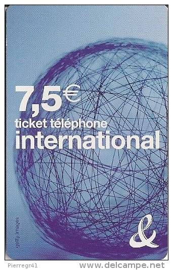 TICKET TELEPHONE-7.5€-INTERNATIONAL-30/09/2008-TBE - FT