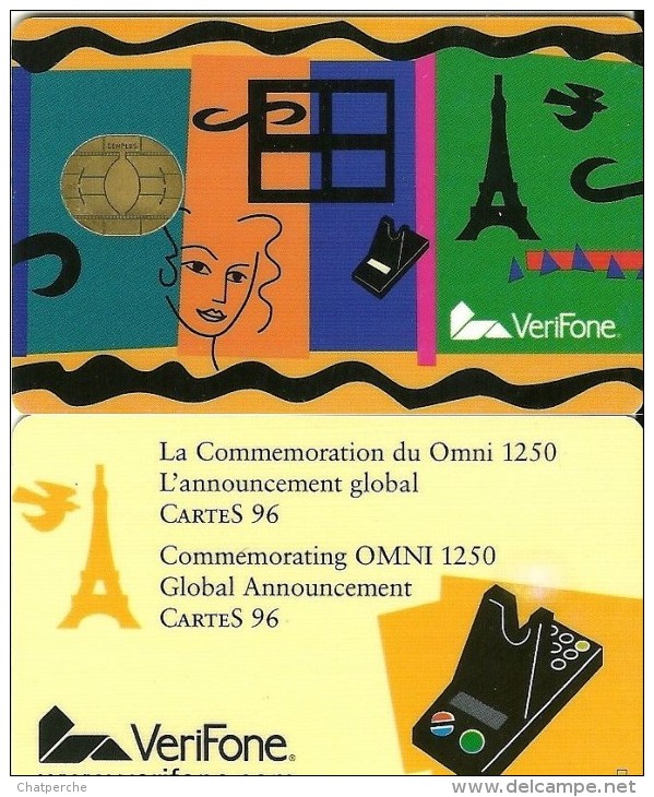 CARTE PUCE TEST DEMO SIM GSM AUTRE VERIFONE CARTES 1996 PARIS TOUR EIFFEL - Cartes De Salon Et Démonstration