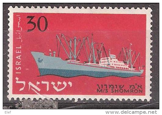 ISRAEL, 1957,Marine, Ship , Bateau Cargo Shomron, Yvert N° 136, Neuf *, TB - Nuevos (sin Tab)