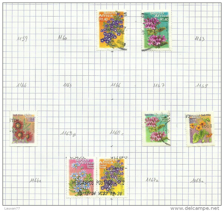 Afrique Du Sud N°1161, 1162, 1168A, 1168D, 1168E, 1165a, 1166a Cote 5.25 Euros - Used Stamps