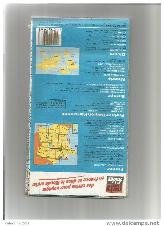 RECTA FOLDEX Carte N° 7- REGION PARISIENNE  (année 80-90 Environ) Usagée Net En L'état   1 - Cartes/Atlas