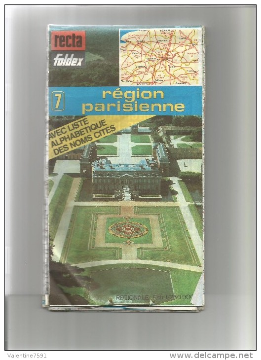 RECTA FOLDEX Carte N° 7- REGION PARISIENNE  (année 80-90 Environ) Usagée Net En L'état   1 - Cartes/Atlas