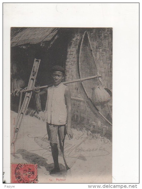 TONKIN - Pêcheur 1906 - Azië