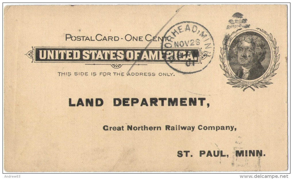 STATI UNITI - UNITED STATES - USA - US - 1901 - Postal Card One Cent - Intero Postale - Entier Postal - Postal Statio... - 1901-20