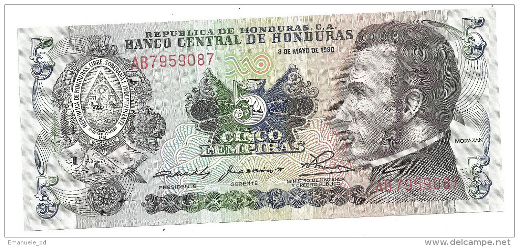 Honduras 5 Lempiras 06/05/1980 UNC - Honduras