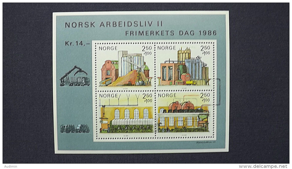 Norwegen 950/3 Block 6 **/mnh ,Tag Der Briefmarke; Das Norwegische Berufsleben (II) - Die Papierindustrie - Blokken & Velletjes