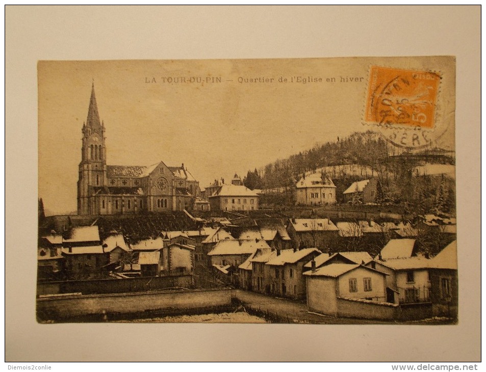 Carte Postale - LA TOUR DU PIN (38) - Quartier De L'Eglise En Hiver (1748) - La Tour-du-Pin