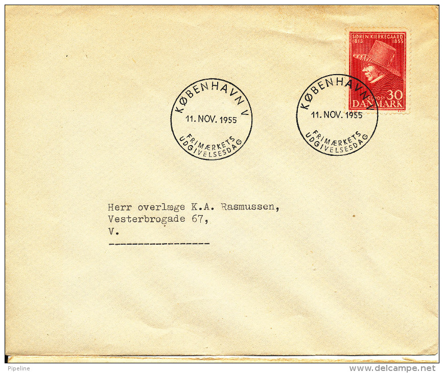 Denmark FDC 11-11-1955 Soren Kierkegard - FDC