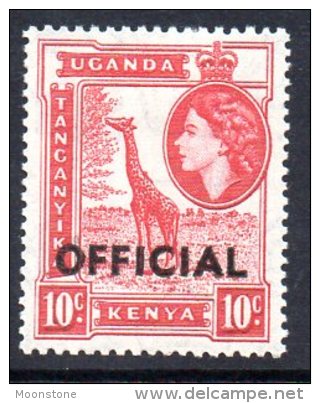 Kenya, Uganda & Tanganyika KUT 1954 10c Giraffe Overprinted OFFICIAL, Hinged Mint - Kenya, Ouganda & Tanganyika