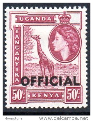 Kenya, Uganda & Tanganyika KUT 1954 50c Giraffe Overprinted OFFICIAL, Hinged Mint - Kenya, Ouganda & Tanganyika