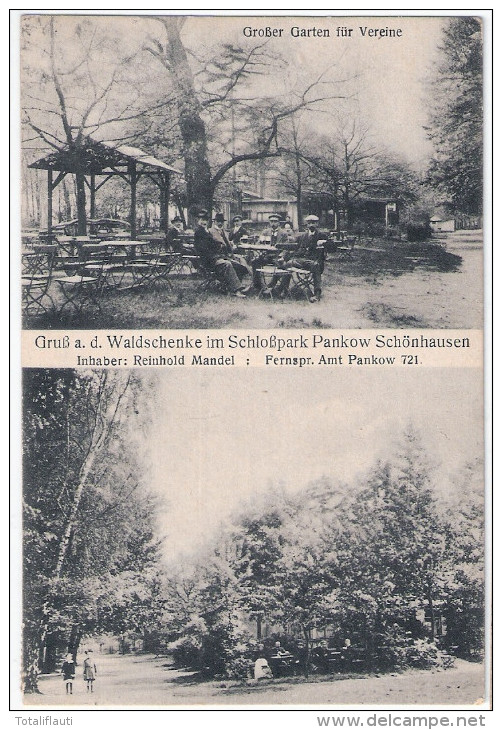 Berlin PANKOW Schönhausen Gruß Aus Der Waldschenke I Schloßpark 15.6.1925 Belebt - Pankow
