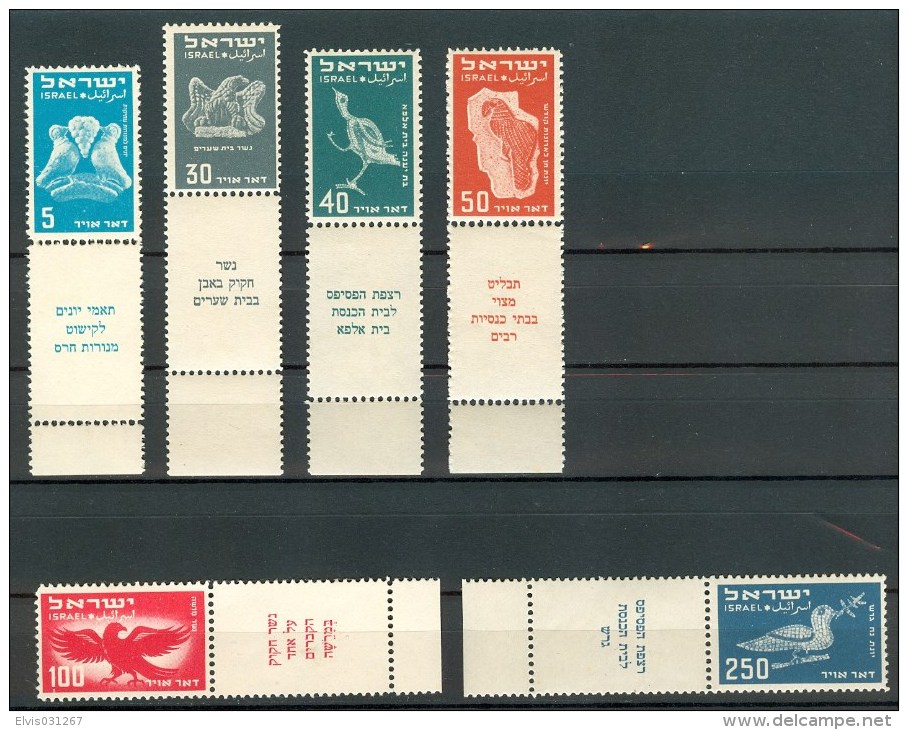 Israel - 1950, Michel/Philex No. : 33-38, - MNH - Full Tab - - Neufs (sans Tabs)