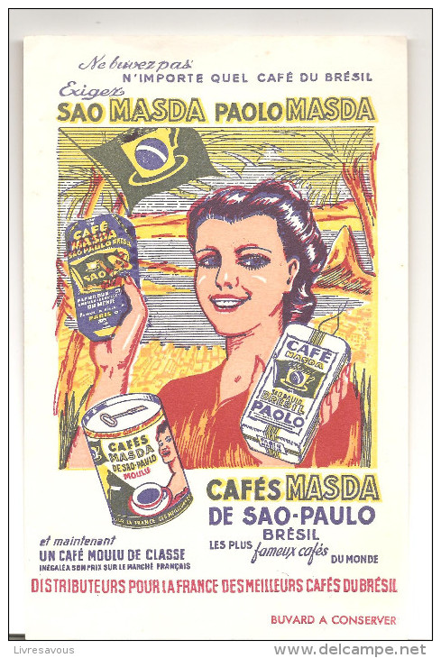 Buvard SAO MASDA PAOLO MASDA Café MASDA De SAO-PAULO Brésil - Coffee & Tea