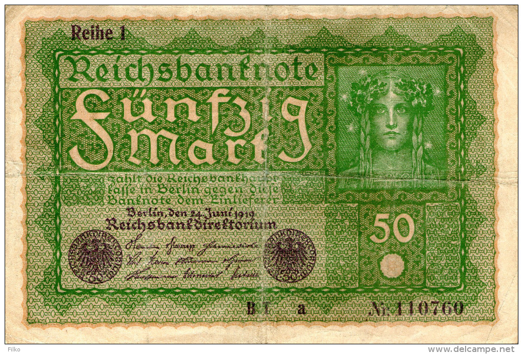 Germany, 50 Mark,24.06.1919,P.66a,as Scan - 50 Mark