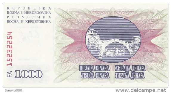 Bosne I Hercegovine -1000 Dinara (UNC, FDC) - Bosnia Y Herzegovina