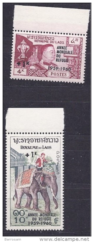 Laos1960:Michel103-4(Scot TB4-5) REFUGEE YEAR Mnh** - Ongebruikt