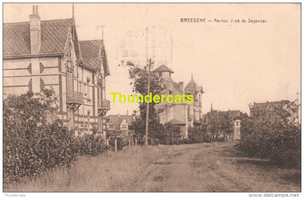 CPA  BREDENE BREEDENE AVENUE JOSE DE SEGONZAC - Bredene