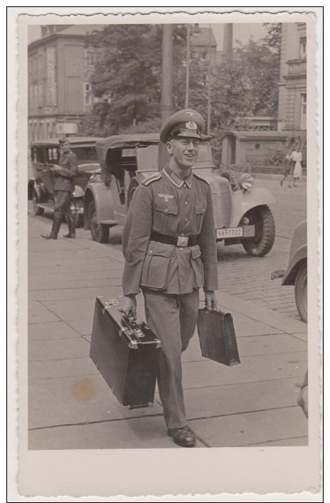 Soldaten-Portrait, PKW, Kennung SS-7722, Foto-Postkarte, Drittes Reich, Deutsche Wehrmacht, WWII - Weltkrieg 1939-45