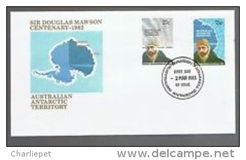 Australian Antarctic Territory L53-54 Sir Douglas Mawson Explorer Landscape Map FDC - FDC