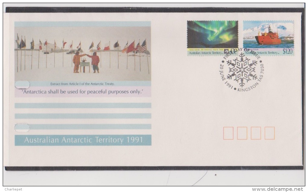 Australia Antarctic Territory Atlantic Treaty Peaceful Pur 1991 FDC Scott L81-82 - FDC