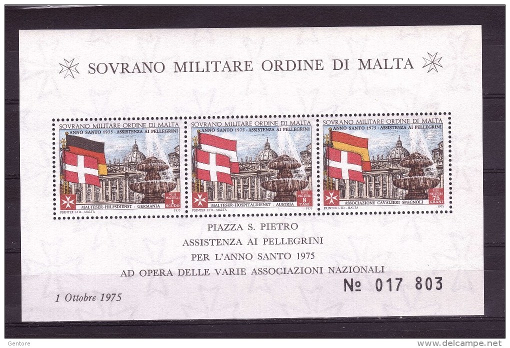 ORDER OF MALTA 1975  Holy Year   Sassone Cat. Block  N° 8   MNH ** - Malte (Ordre De)