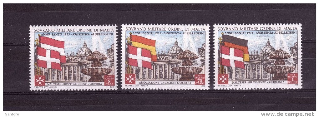 ORDER OF MALTA 1975  Holy Year   Sassone Cat.   N° 110/112   MNH ** - Malte (Ordre De)