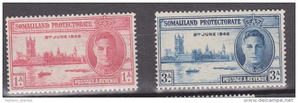 Somaliland Protectorate, 1946, SG 117 - 118, Mint Lightly Hinged - Somaliland (Herrschaft ...-1959)