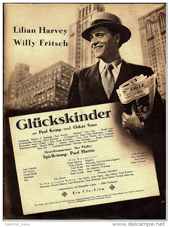 "Illustrierter Film-Kurier"  "Glückskinder" Mit Lilian Harvey , Willy Fritsch  -  Filmprogramm Nr. 2528 Von Ca. 1936 - Zeitschriften