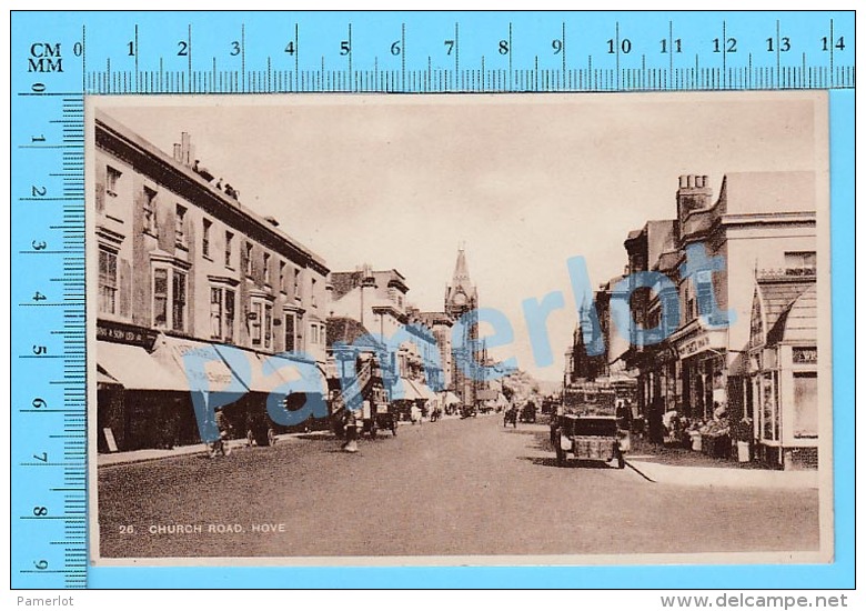 Hove Sussex  ( Church Road, Hove, Animated, Nursery Cemeteries Truck ) Post Card Carte Postale Recto/verso - Autres & Non Classés