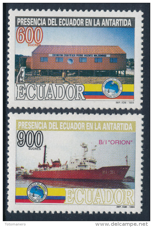 ECUADOR 1994 Antarctic Base, Presencia En La Antartida Set 2v** - Onderzoeksstations