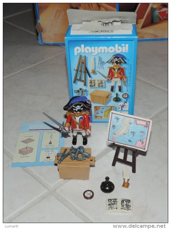 Playmobil En Boite N°4293 - Capitaine Pirate Avec Carte En Boite Et Notice - Playmobil