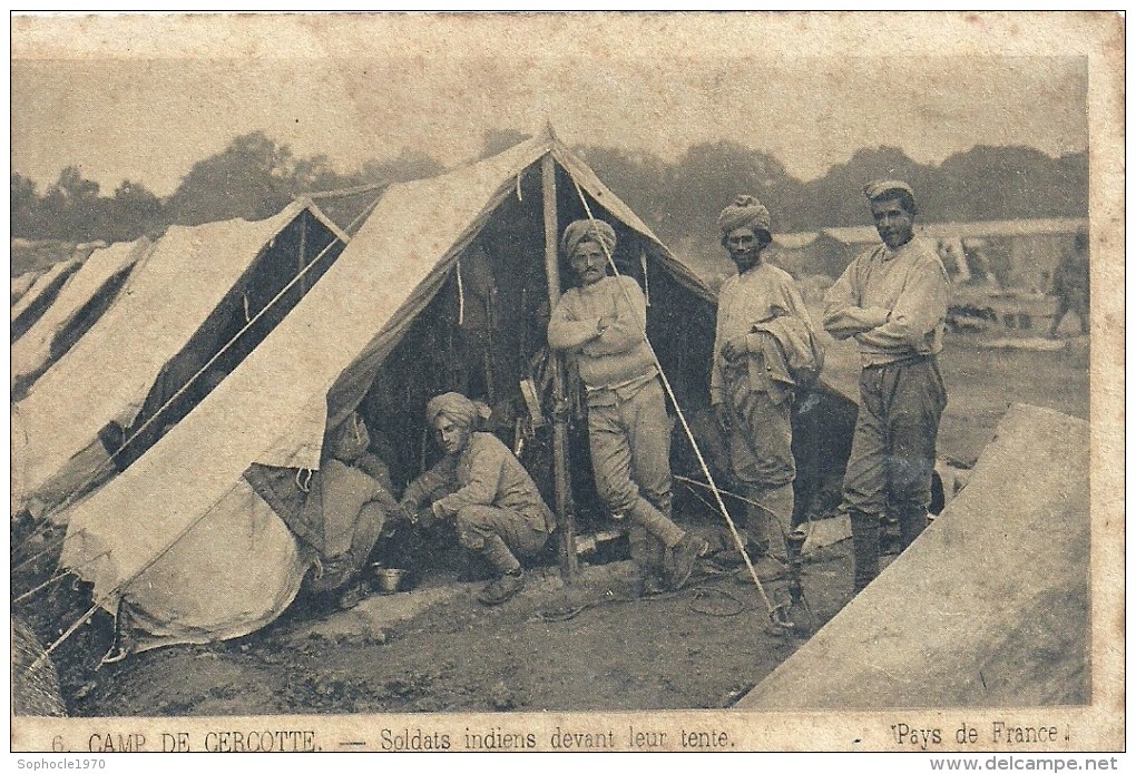 CHAMPAGNE ARDENNE - 51 - MARNE - CAMP DE CERCOTTE - Soldats Indiens Devant Leur Tente - Champigny