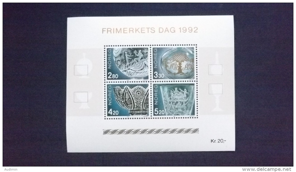 Norwegen 1101/4 Block 18 **/mnh, Tag Der Briefmarke - Norwegische Glasbläserkunst - Blokken & Velletjes