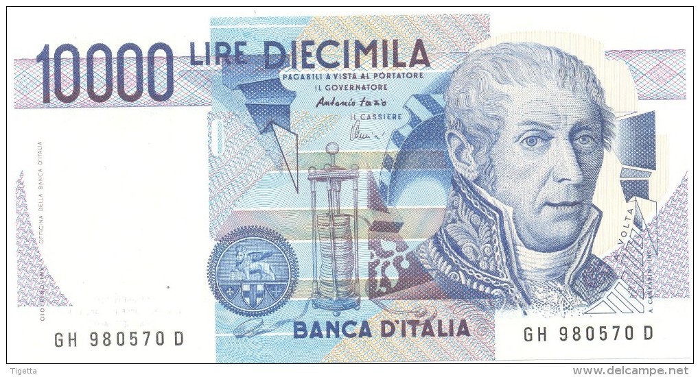 ITALIA BANCONOTA  DA LIRE 10000  VOLTA SERIE GH 980570 D   FDS - 10.000 Lire