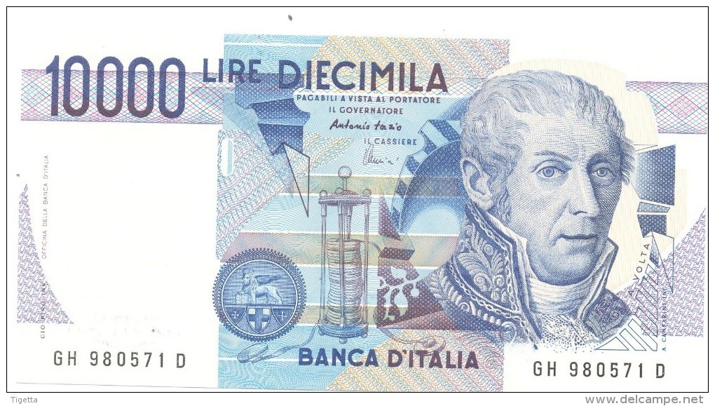 ITALIA BANCONOTA  DA LIRE 10000  VOLTA SERIE GH 980571 D   FDS - 10.000 Lire